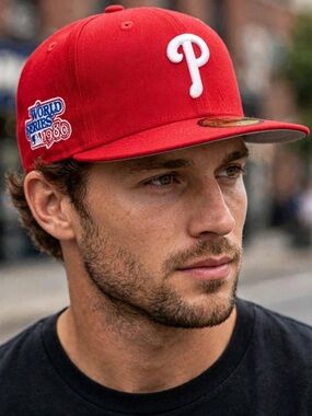 Philadelphia Phillies Red Fitted Hat with 'P' Logo rare men’s or women’s rare